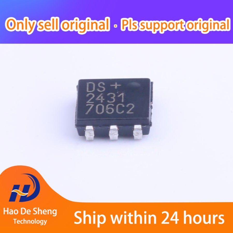 10PCS/LOT DS2431P+T&R DS2431P  TSOC6 New Original In Stock
