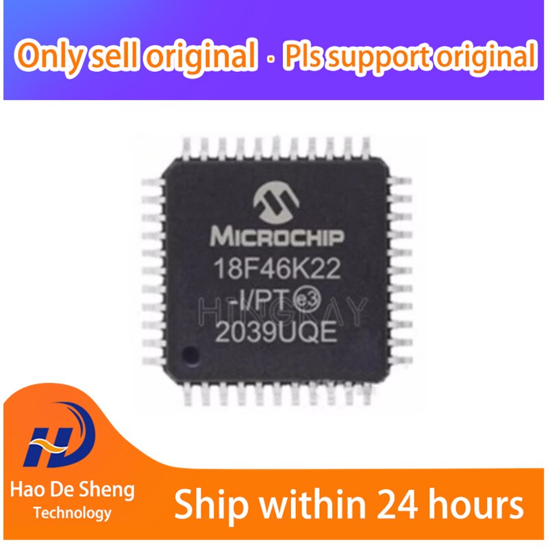 10PCS/LOT PIC18F46K22T-I/PT PIC18F46K22-I TQFP-44 New Original In Stock, electronic components supplies